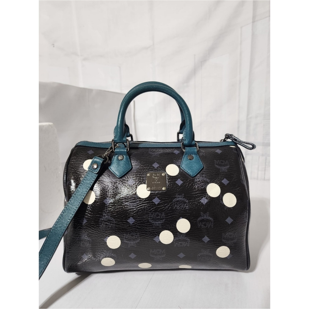 MCM Craig & Karl Snowdome Boston Bag Black/Green - Picture 9 of 16